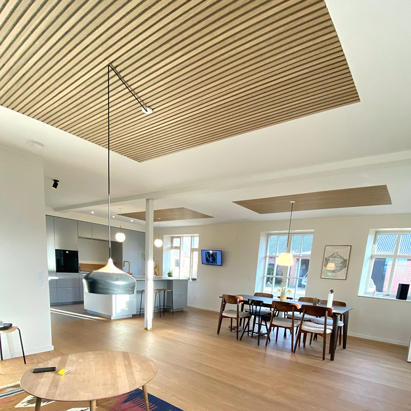 Akupanel Tasarım Ahşap Akustik Duvar Panelleri 3D Model Ev Otel Okul Sinema Hastane Kullanımı için Ses Geçirmez Ahşap Çıtalar