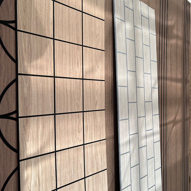 Apartmanlarda Akustik Uygulama için Endüstriyel Tasarım Stili Ahşap Kaplama Akustik Duvar Paneli Köpük Paneller