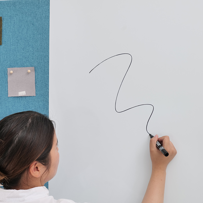 Ofis Toplantı Odası Kumaşı için Beyaz Yazı Akustik Kurulu Manyetik Temperli Cam ile Sarılmış Gürültü Yazılı Emici